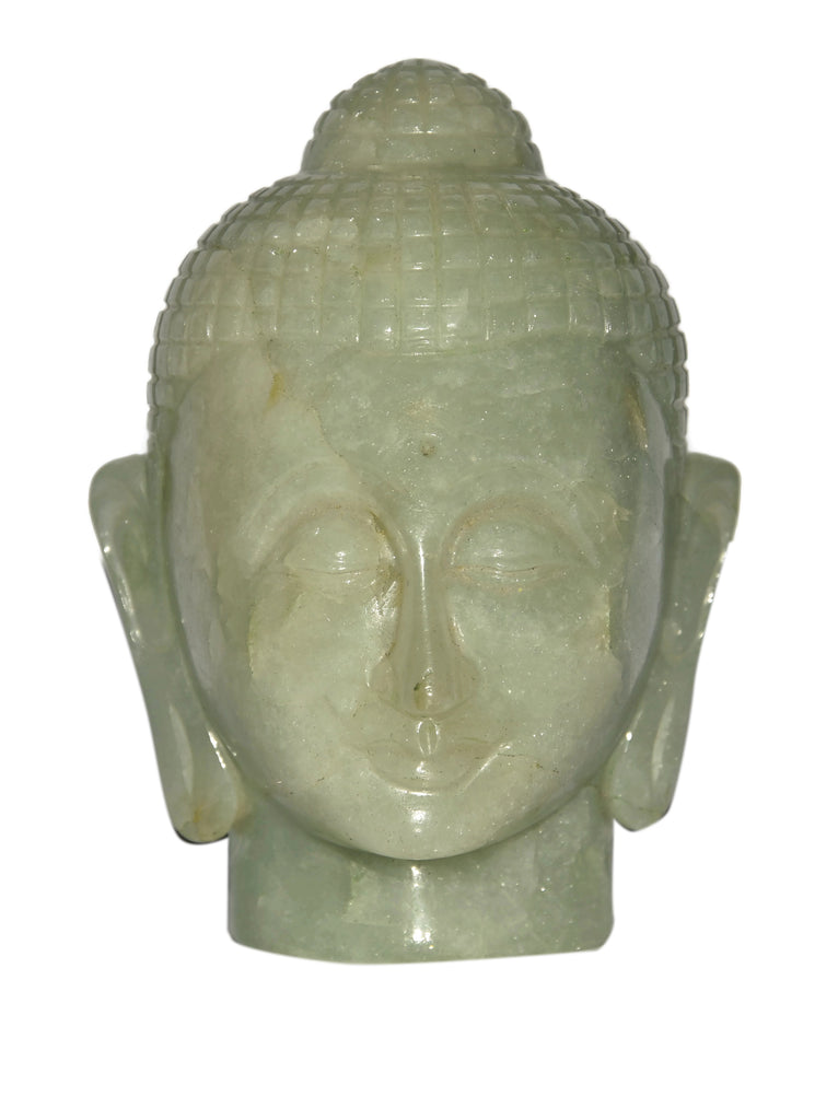 Green Jade Buddha Head - Height - 125 MM