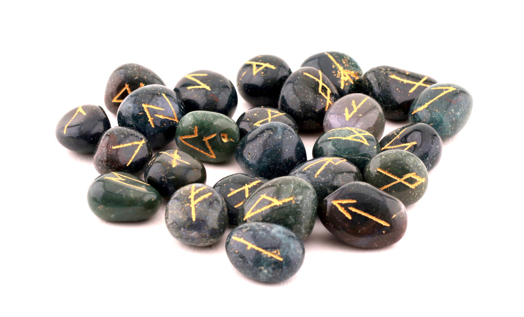 Healing Crystals - Blood Stone Rune Stone Set