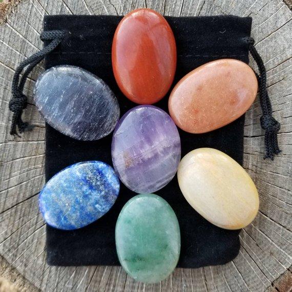 Healing Crystals - Wholesale Seven Chakra Oval Without Symbol Set