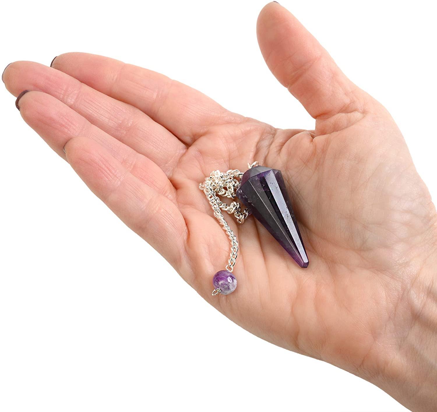 Healing Crystals - Amethyst 6 Faceted Pendulum