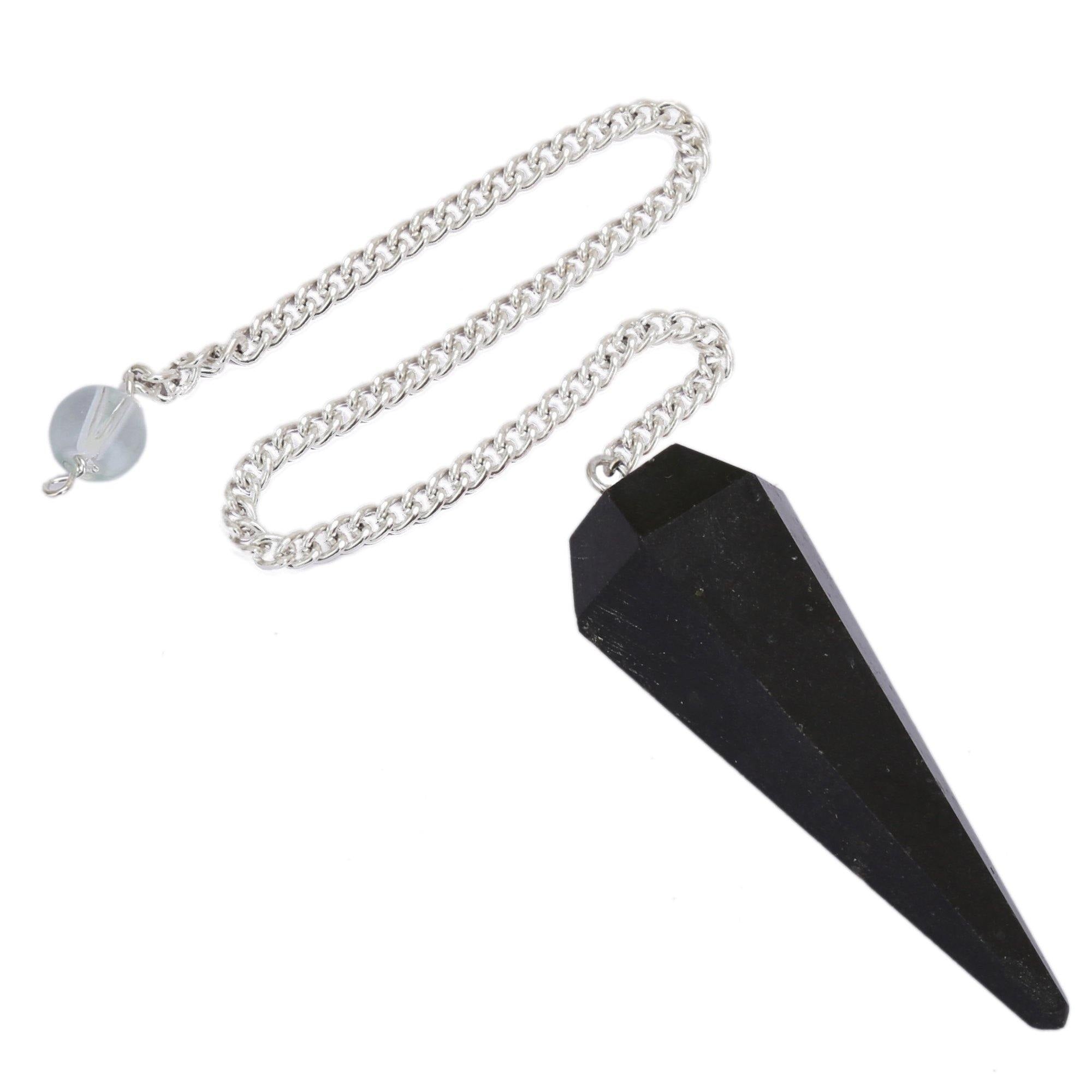 Healing Crystals - Wholesale Black Tourmaline 6 Faceted Pendulum