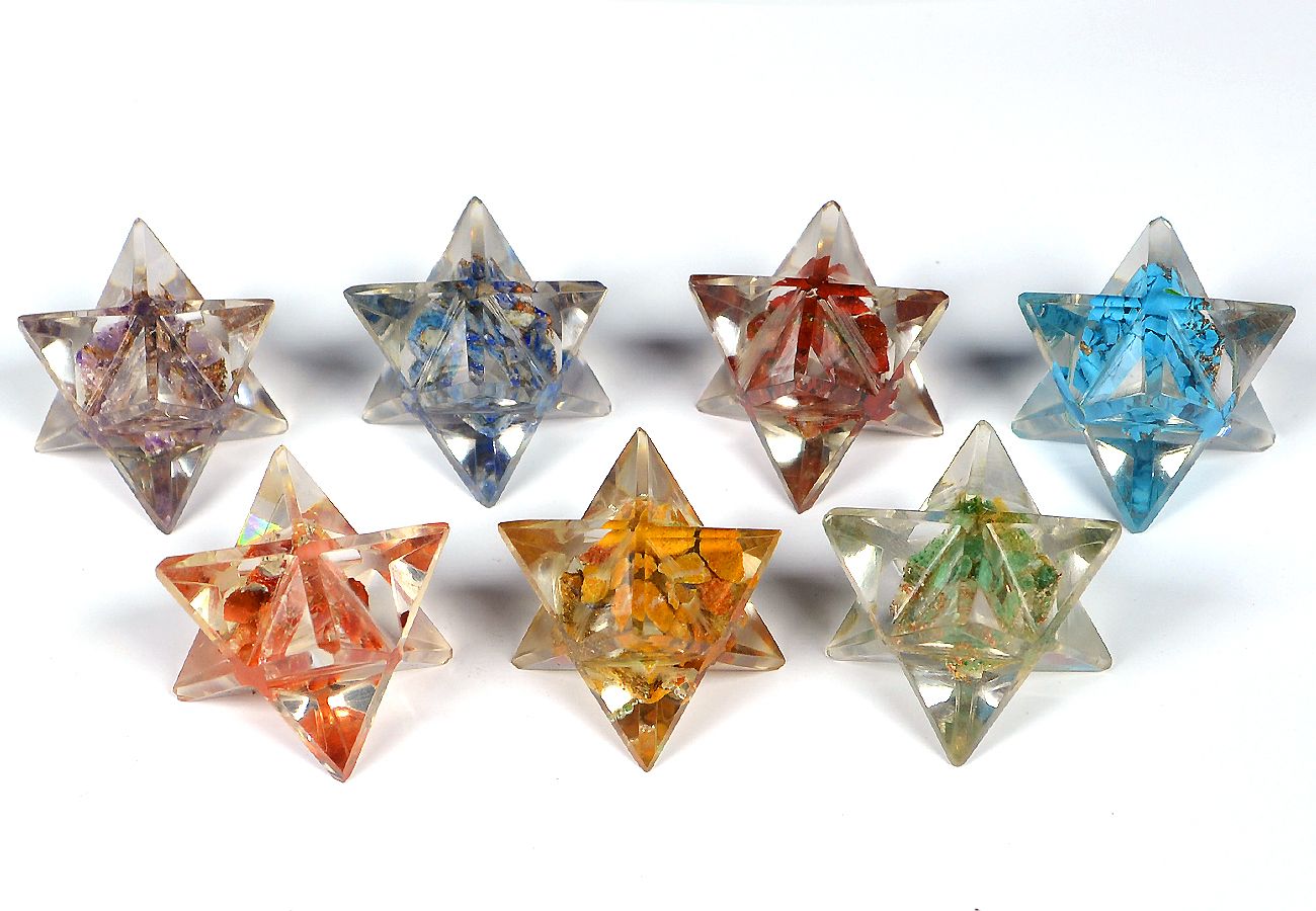 Healing Crystals - Seven Chakra Orgone Merkabah Set