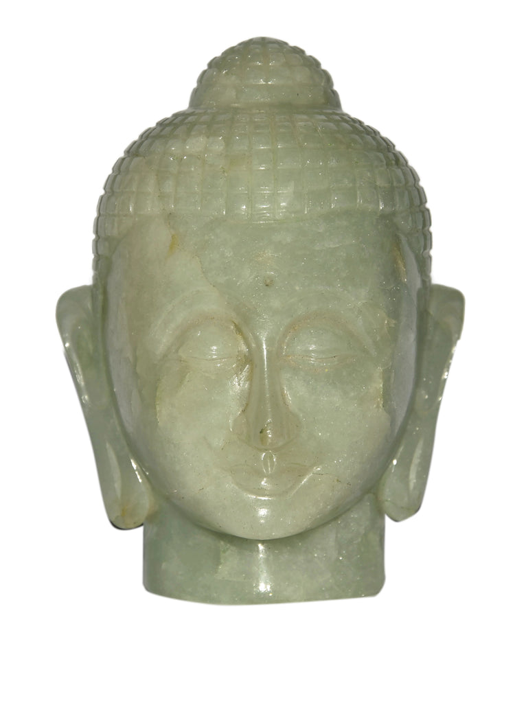 Green Jade Buddha Head - Height - 125 MM