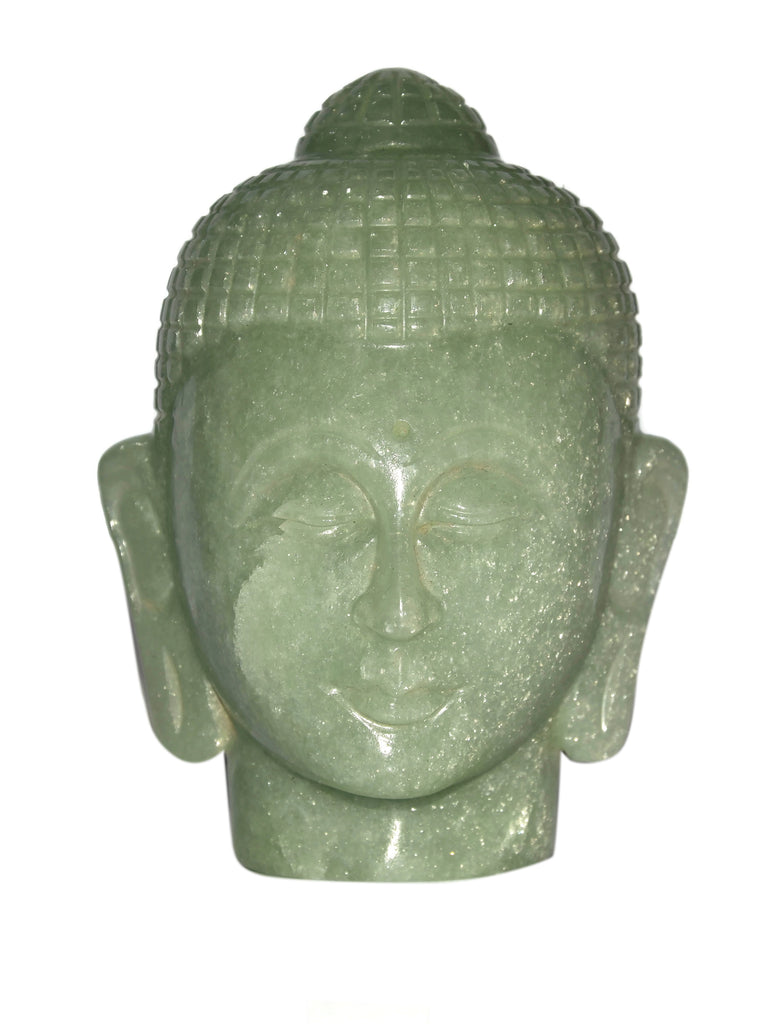 Green Jade Buddha Head - Height - 120 MM