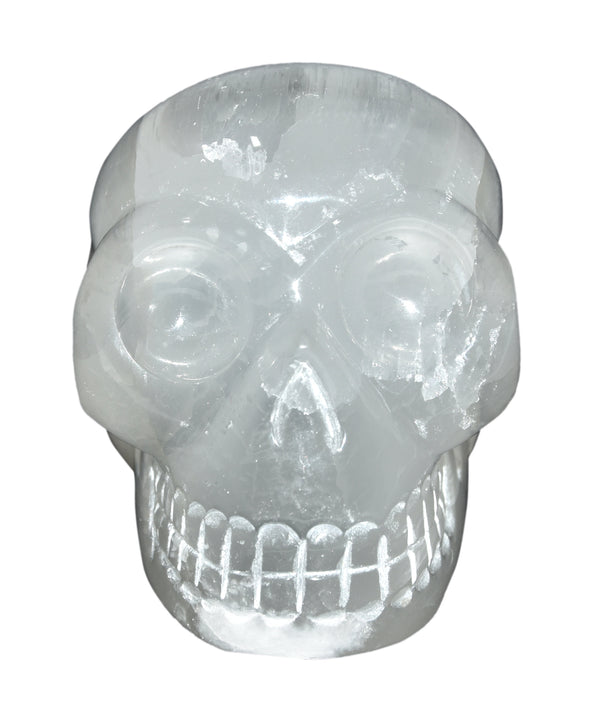 White Selenite Skull