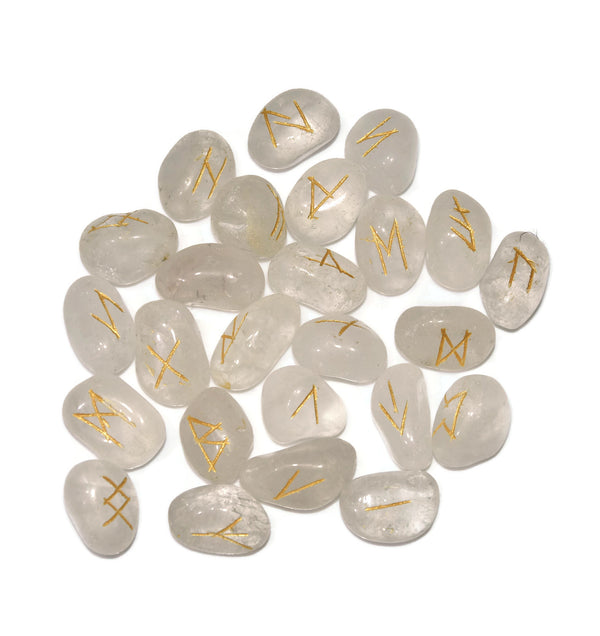 Healing Crystals - Crystal Quartz Rune Stone Set