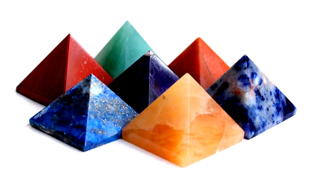 Seven Chakra Pyramid Set Without Symbol