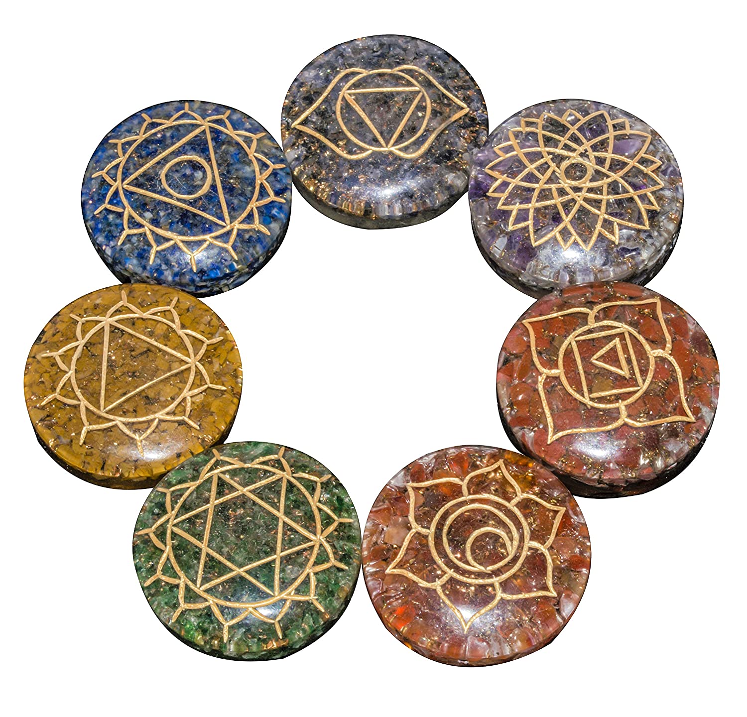 Healing Crystals - Wholesale Seven Chakra Orgone Round Set
