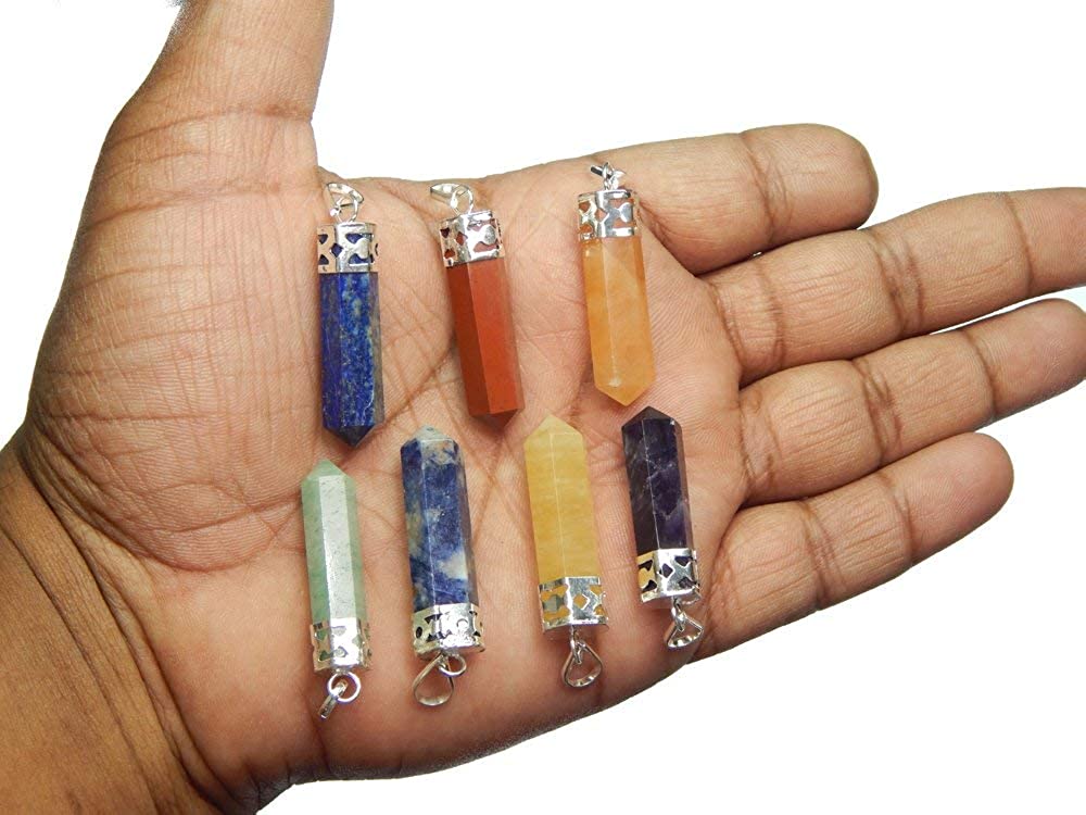 Healing Crystals - Wholesale Seven Chakra Pencil Pendant Set