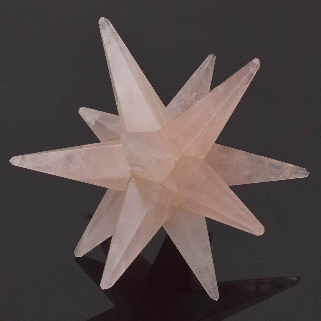 Healing Crystals - Wholesale Rose Quartz Gemstone 12 Point Merkaba