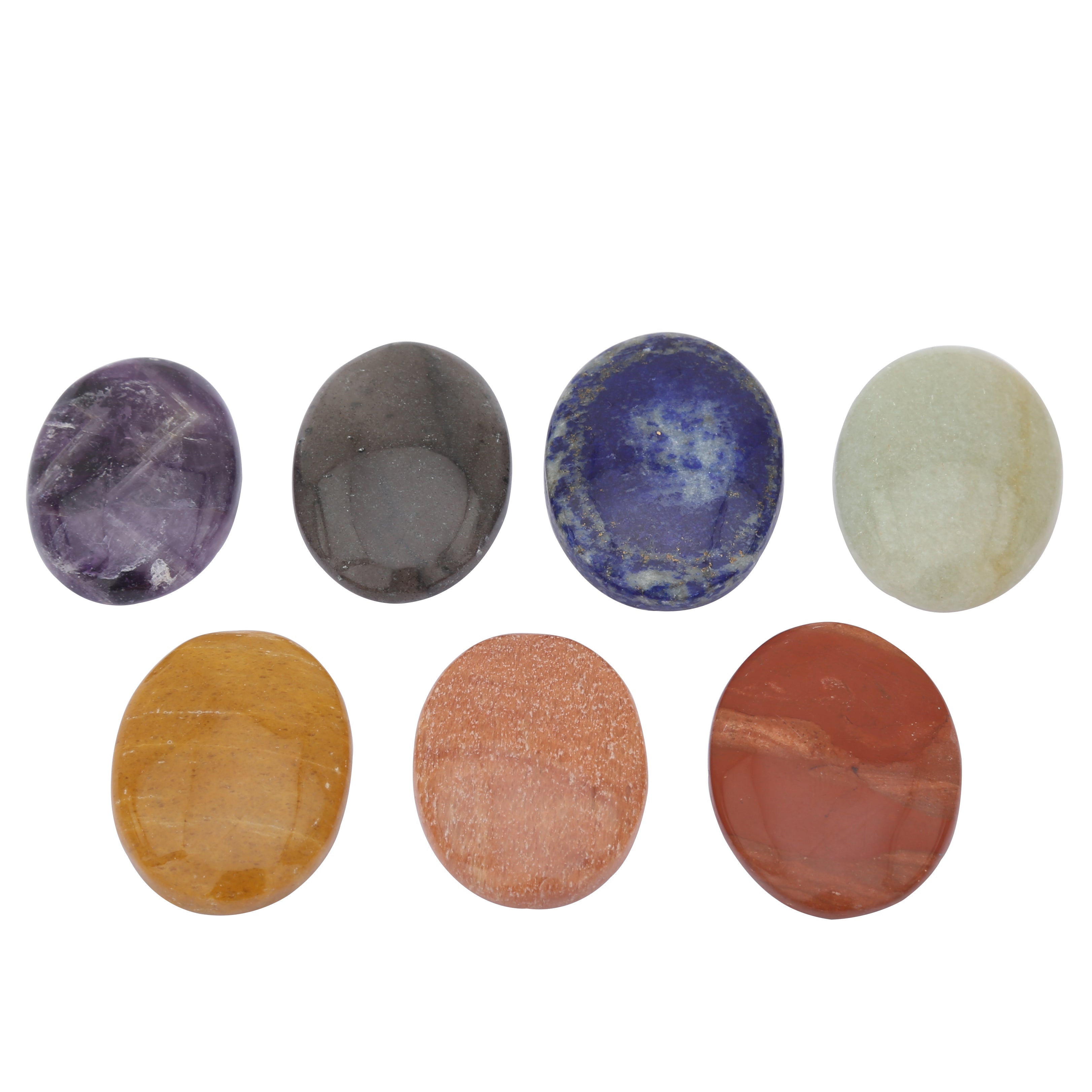 Healing Crystals - Wholesale Seven Chakra Oval Without Symbol Set