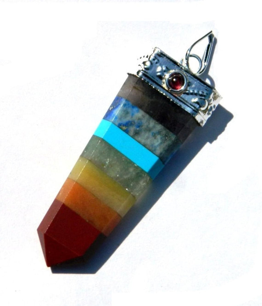 Healing Crystals - Wholesale Seven Chakra Flat Pendant