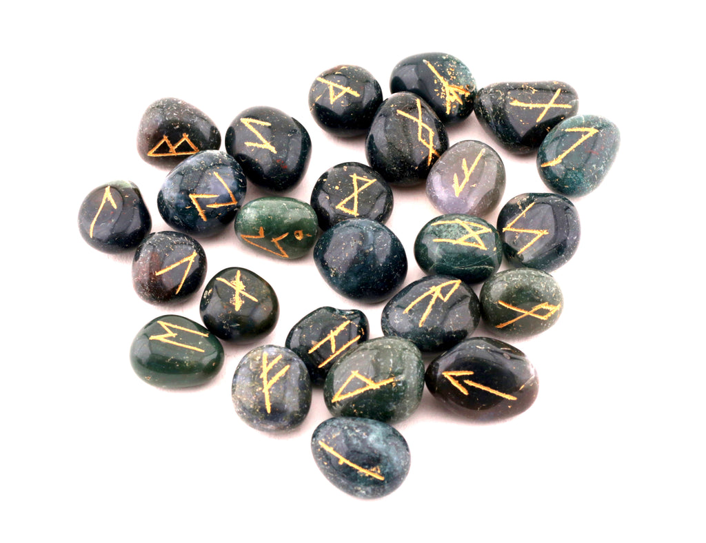 Healing Crystals - Blood Stone Rune Stone Set