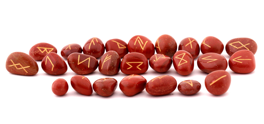 Healing Crystals - Red Jasper Rune Crystal Stone Set