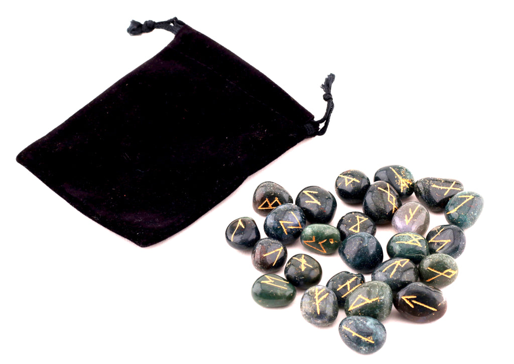 Healing Crystals - Blood Stone Rune Stone Set