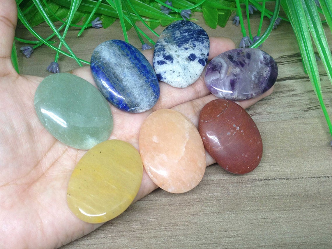 Healing Crystals - Wholesale Seven Chakra Oval Without Symbol Set