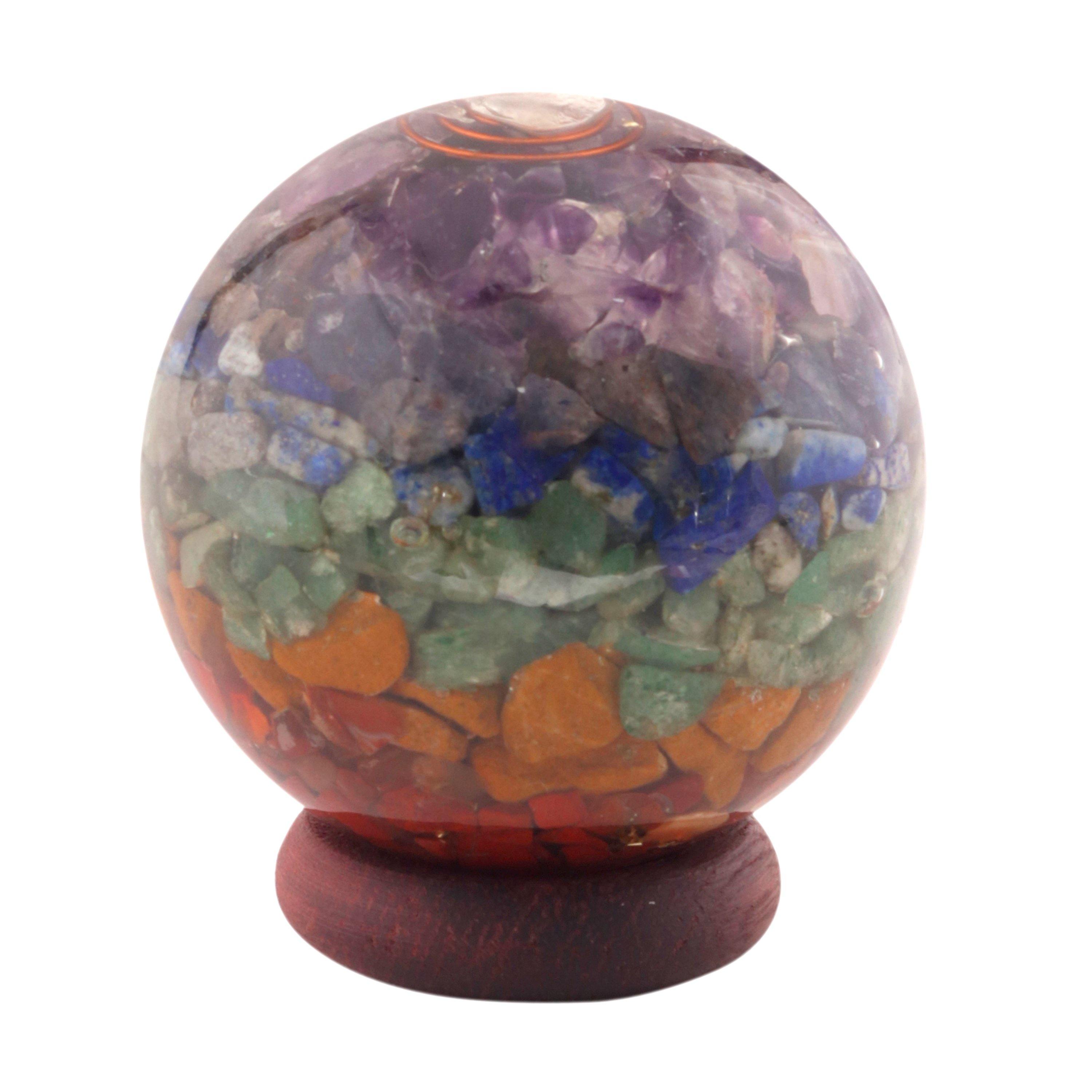 Healing Crystals - Seven Chakra Orgone Layer Sphere 1 Kg Lot