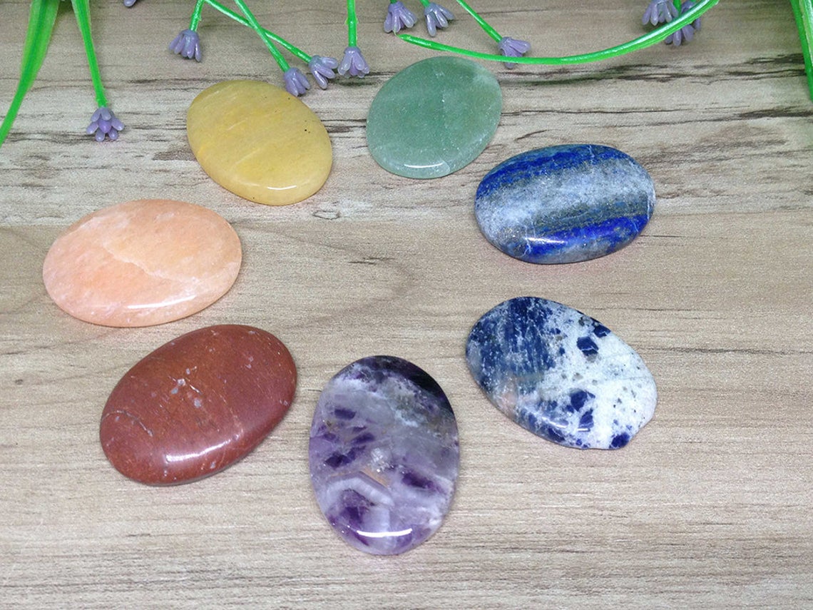 Healing Crystals - Wholesale Seven Chakra Oval Without Symbol Set