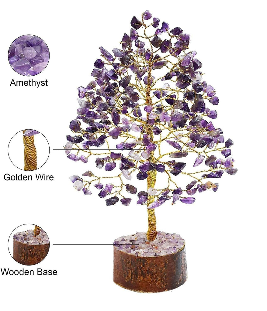 Healing Crystals - Wholesale Amethyst Golden Wire Tree | UK and USA