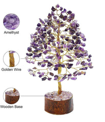 Healing Crystals - Wholesale Amethyst Golden Wire Tree | UK and USA