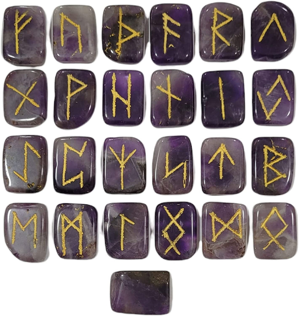 Amethyst Square Rune Stone Set