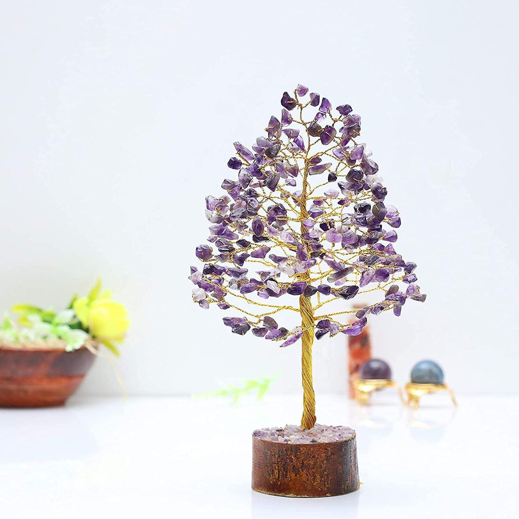 Healing Crystals - Wholesale Amethyst Golden Wire Tree | UK and USA