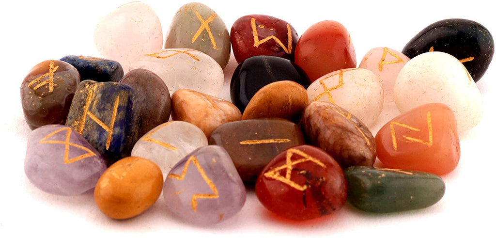 Healing Crystals India | Chakra Mix Rune Stone Set