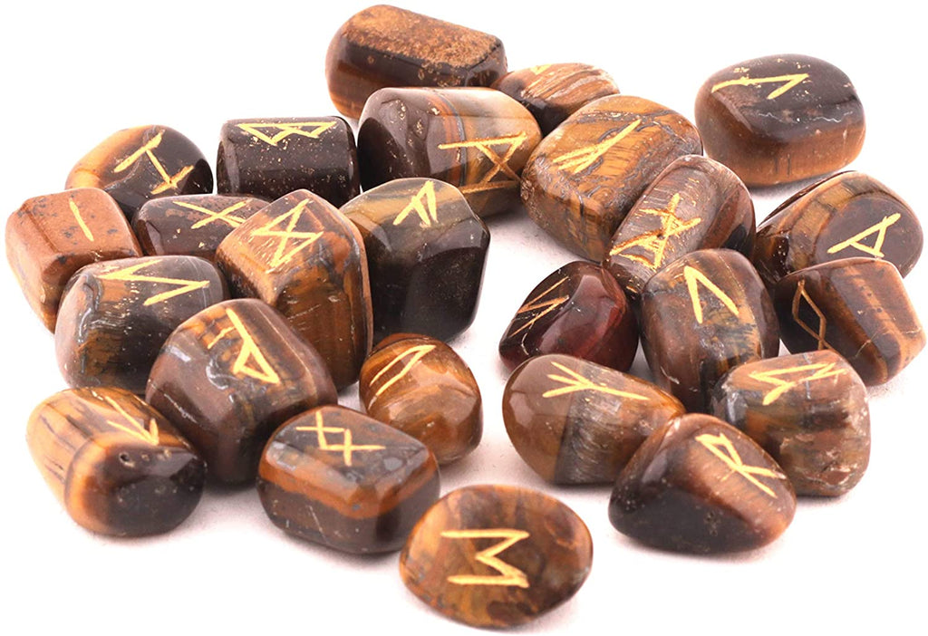 Healing Crystals India | Tiger Eye Rune Stone Set