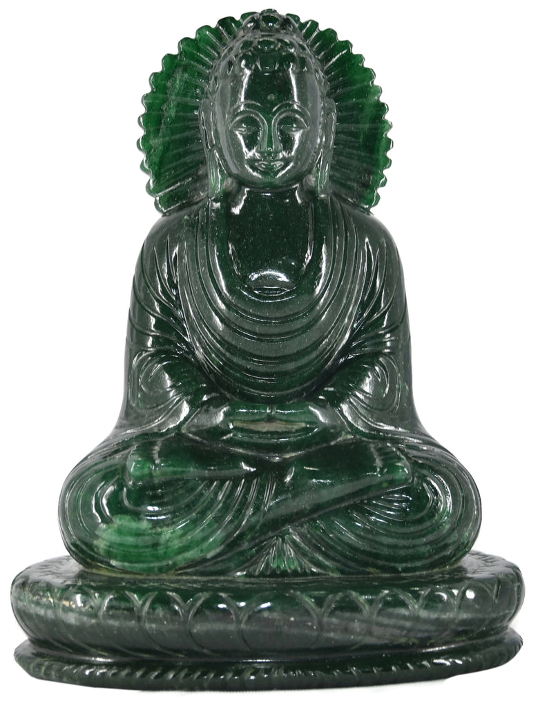 Green Aventurine Buddha Statue - Height - 7.5 Inches