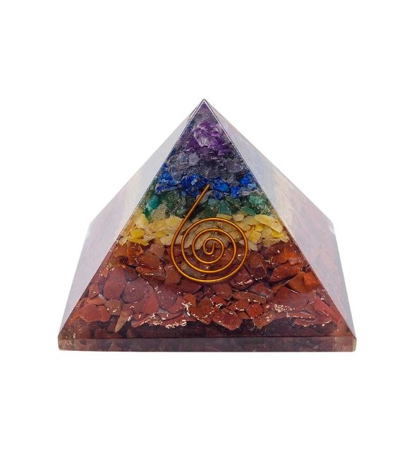 Seven Chakra Original Orgone Pyramid 2 Inches Per Kg