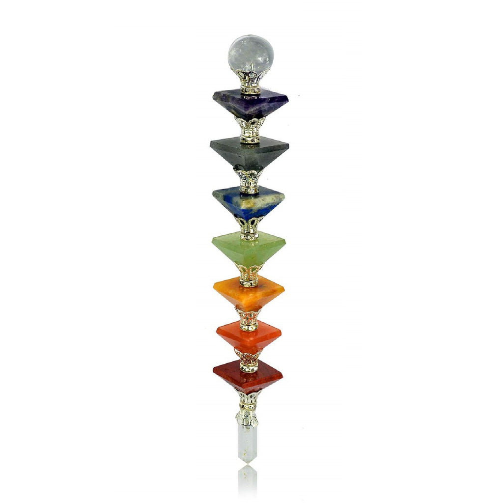 Seven Chakra 6 Inches Pyramid Wand