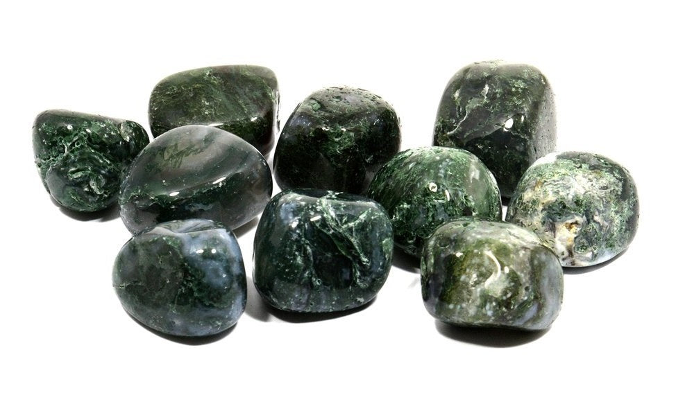 Moss Agate Tumbled