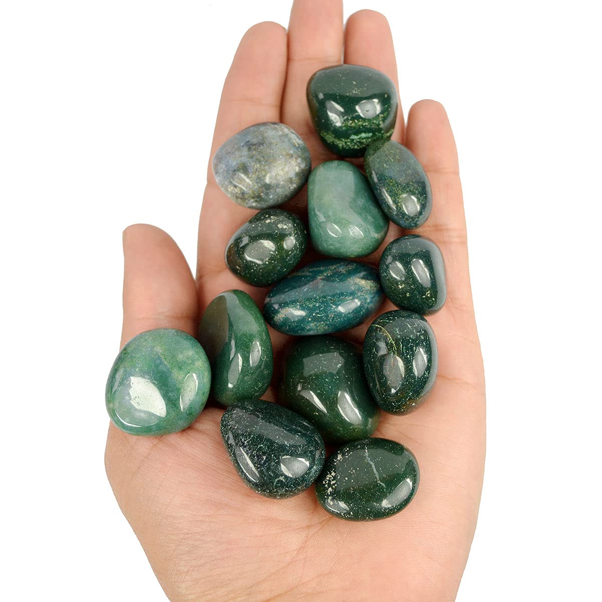 Moss Agate Tumbled