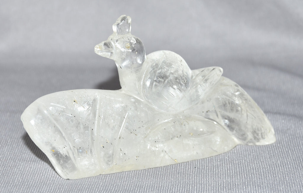 Crystal Quartz Peacock Figurine