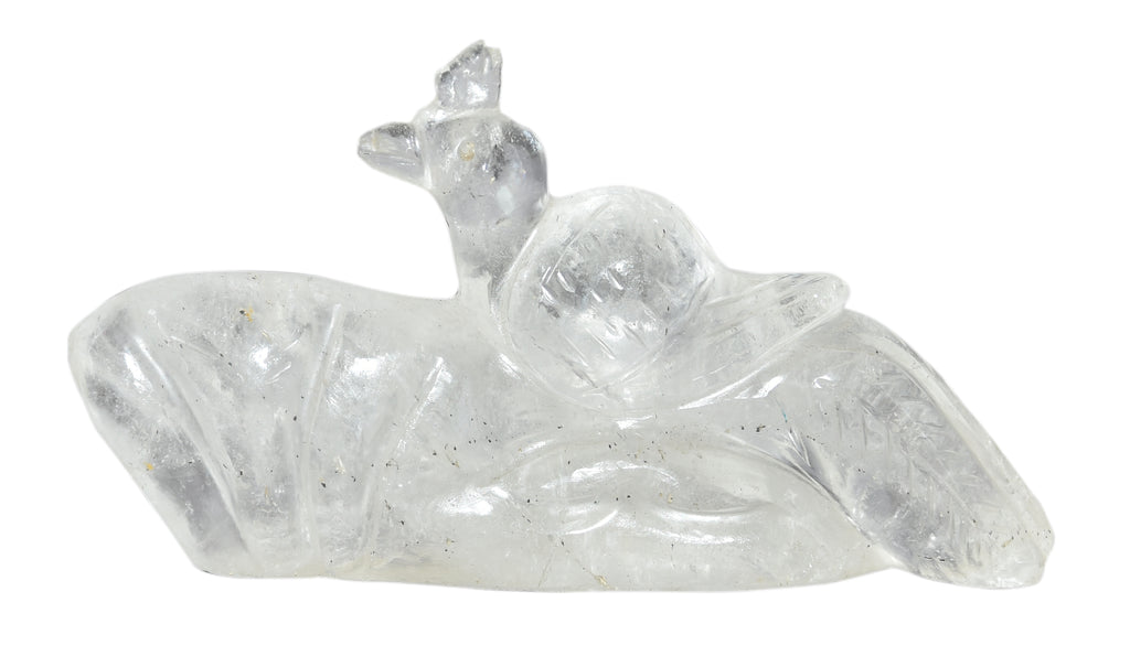 Crystal Quartz Peacock Figurine