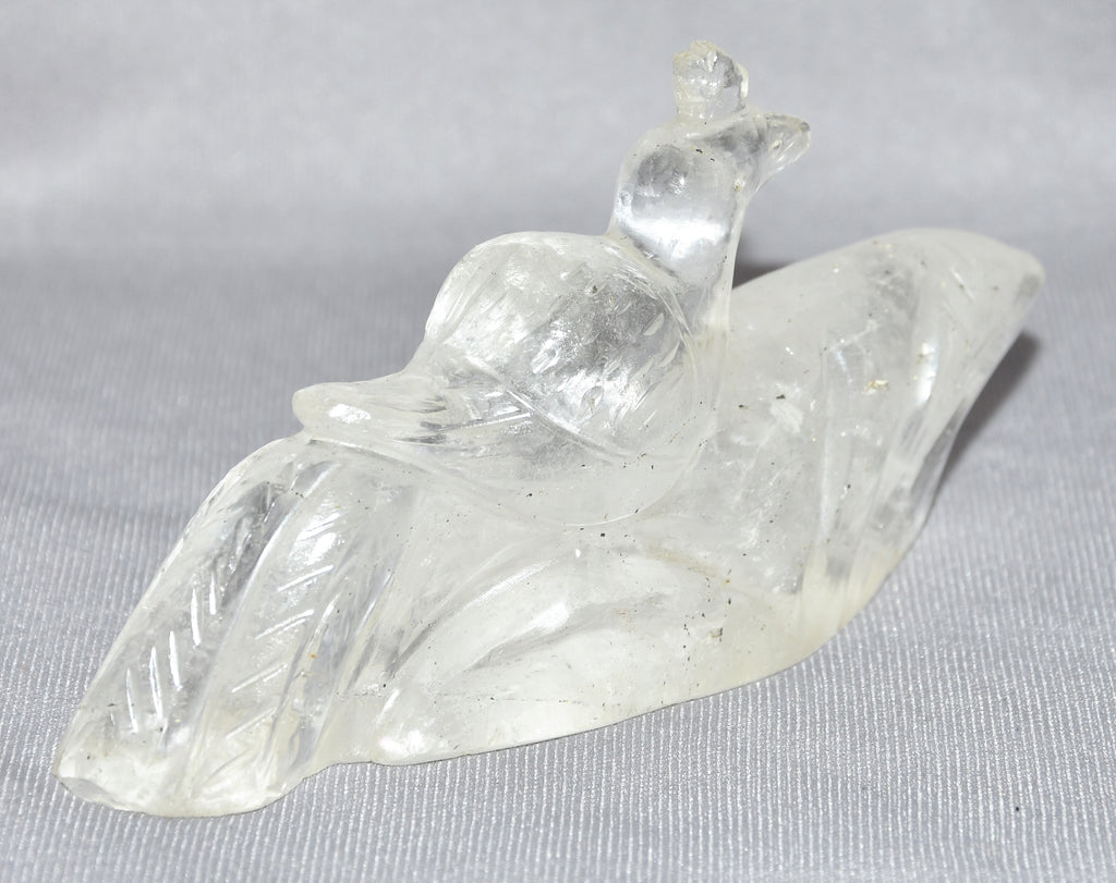 Crystal Quartz Peacock Figurine