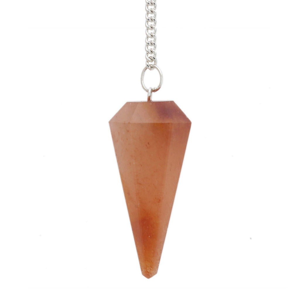 Healing Crystals - Wholesale Red Aventurine 6 Faceted Pendulum