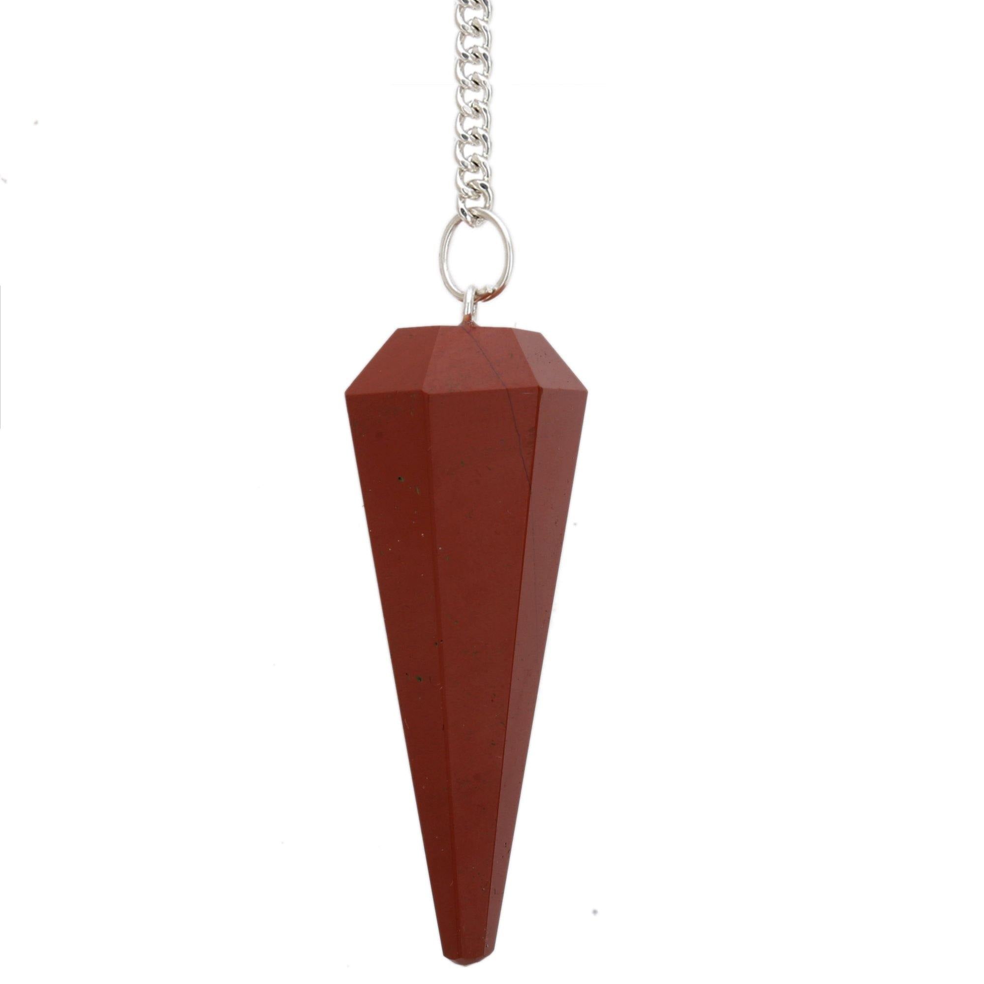 Healing Crystals - Wholesale Crystal Red Jasper 6 Faceted Pendulum