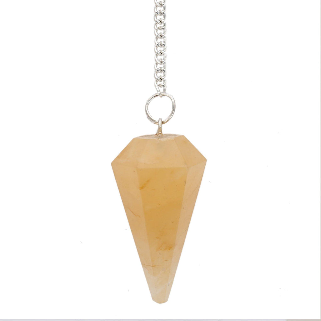Healing Crystals - Wholesale Yellow Aventurine 6 Faceted Pendulum | UK and USA