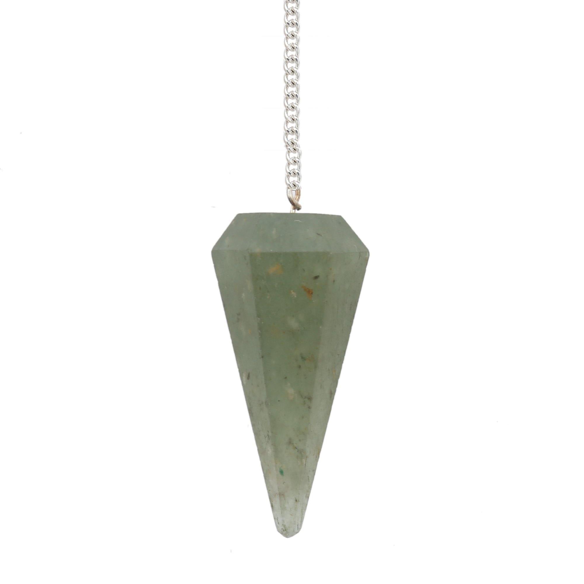 Healing Crystals - Wholesale Green Aventurine 6 Faceted Pendulum | USA & UK