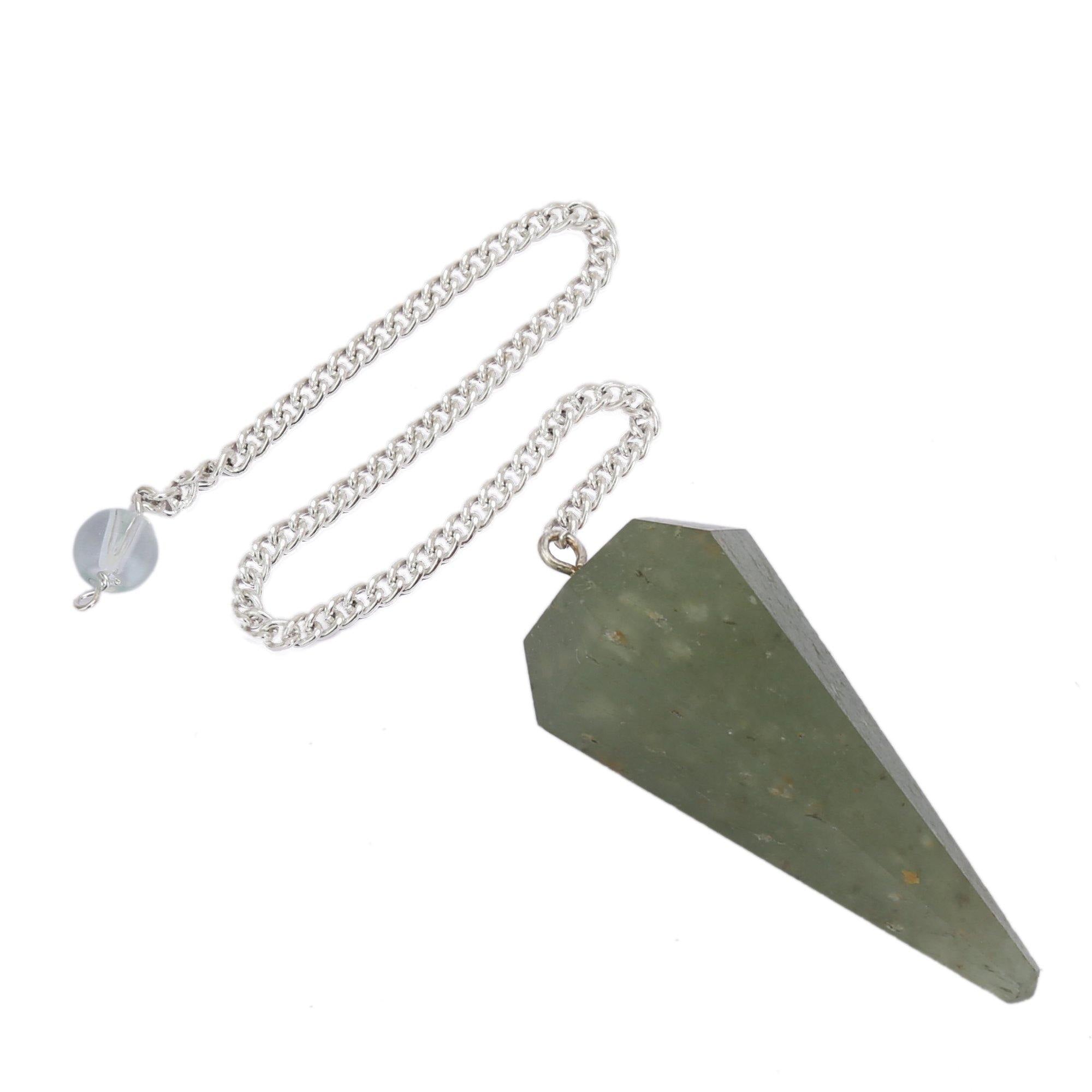 Healing Crystals - Wholesale Green Aventurine 6 Faceted Pendulum | USA & UK