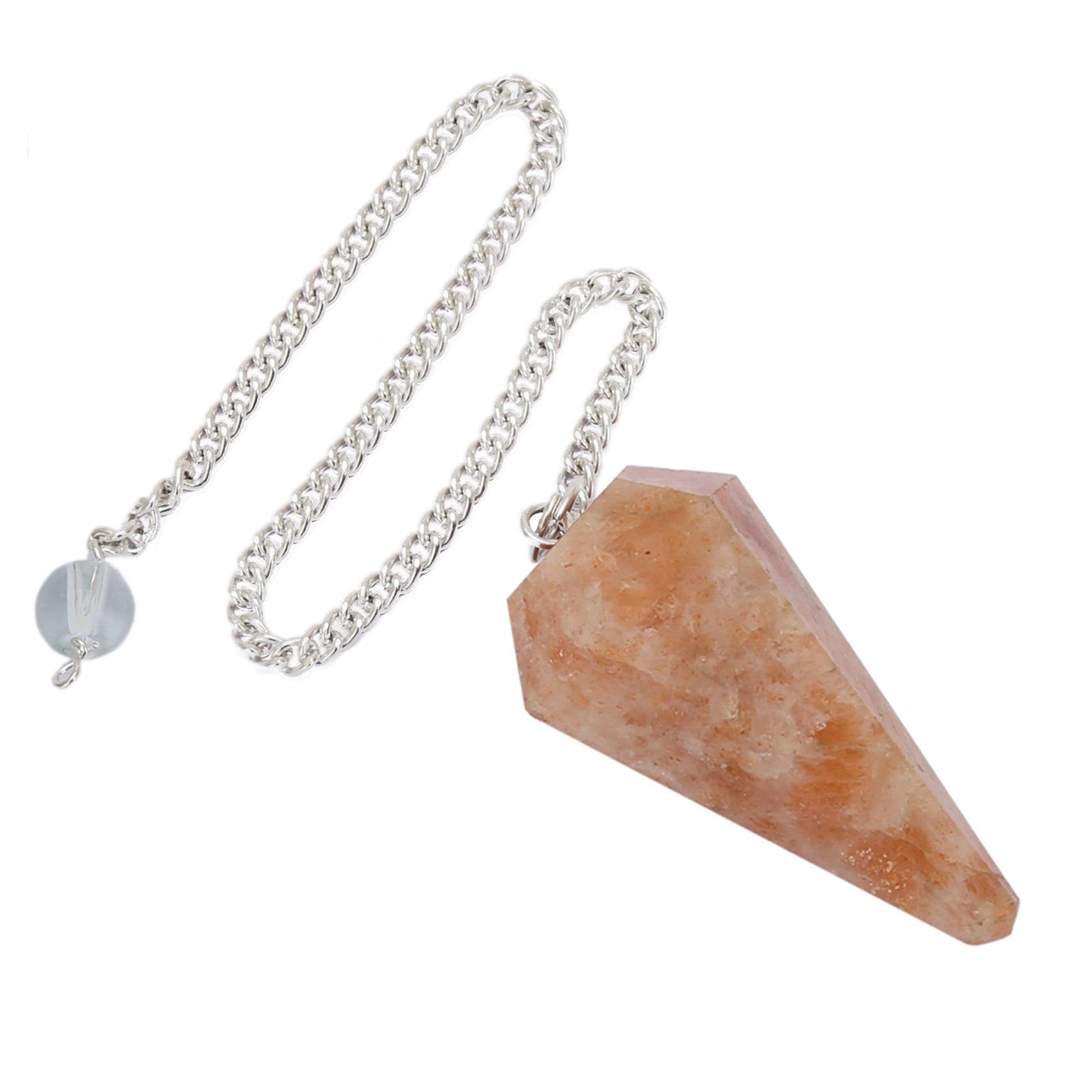 Healing Crystals - Wholesale Sunstone 6 Faceted Pendulum