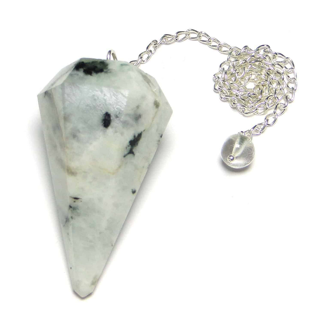 Rainbow Moonstone 6 Faceted Dowsing Pendulum