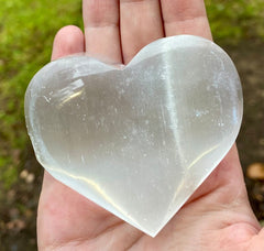 White Selenite Heart