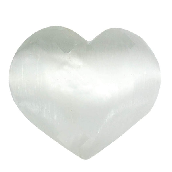 White Selenite Heart