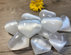 White Selenite Heart