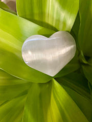 White Selenite Heart