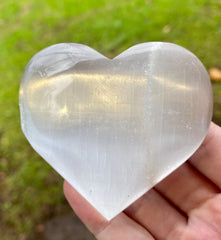 White Selenite Heart