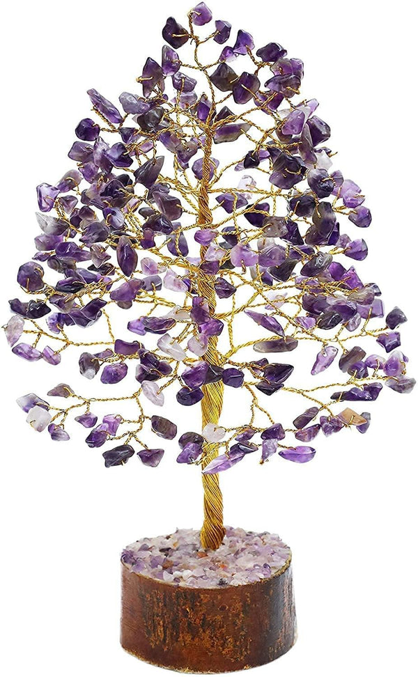 Healing Crystals - Wholesale Amethyst Golden Wire Tree | UK and USA