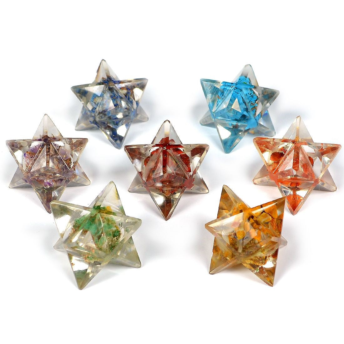 Healing Crystals - Seven Chakra Orgone Merkabah Set